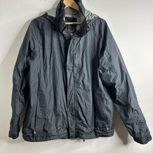 L.L.Bean Gore-Tex Jacket Mens XL Black Hooded Waterproof Rain Shell Windproof